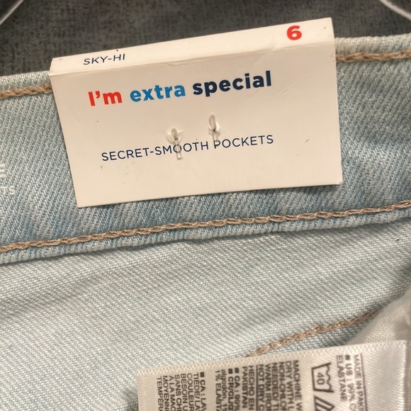 White washed old navy blue jeans shorts size 6 high waist secret smooth pocket - Picture 5 of 5